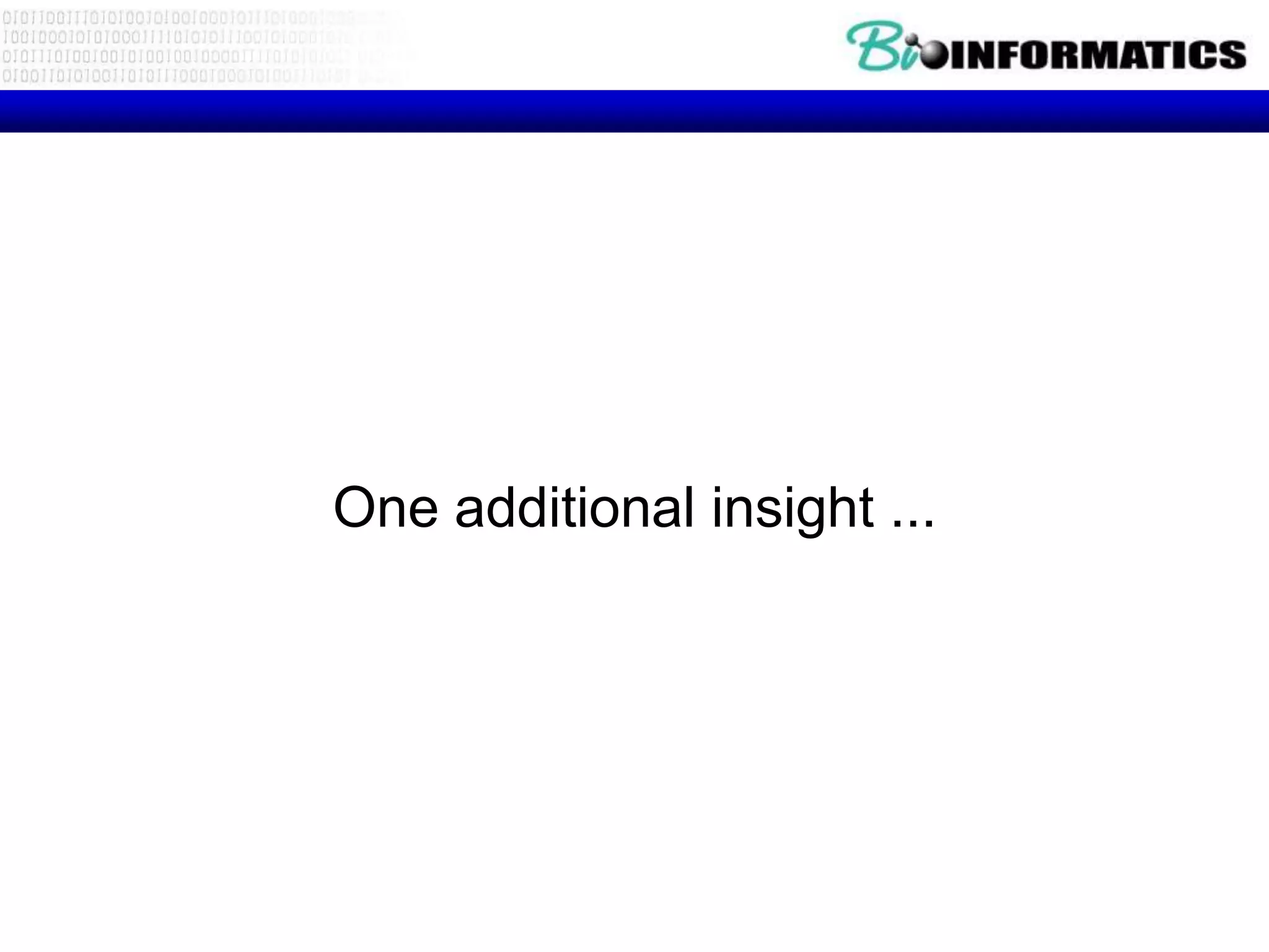 One additional insight ...
 