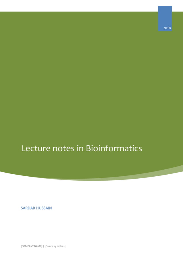 LECTURE NOTES ON BIOINFORMATICS | PDF
