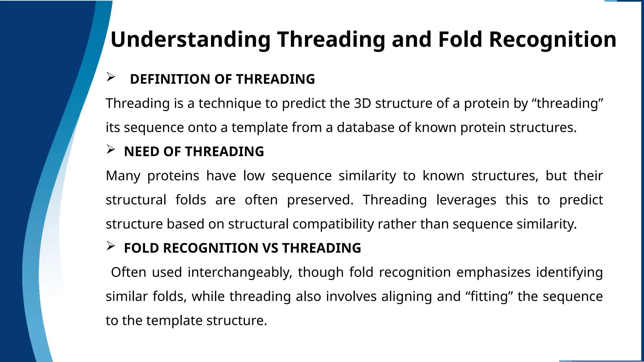 threading and fold recognition bioinformatics | PPTX