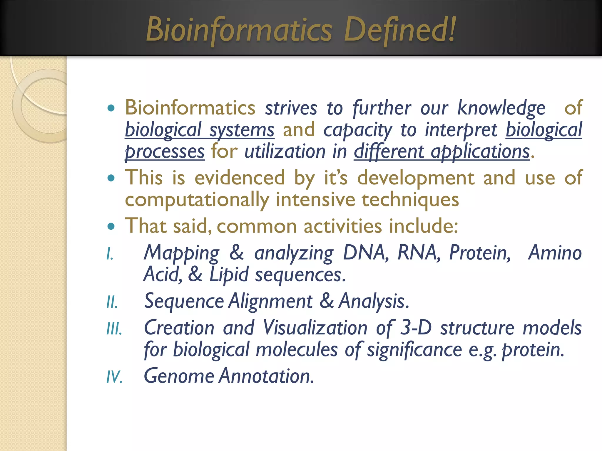 Bioinformatics principles and applications | PDF