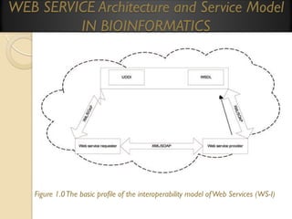 WEB SERVICE Architecture and Service Model
IN BIOINFORMATICS

Figure 1.0 The basic profile of the interoperability model of Web Services (WS-I)

 