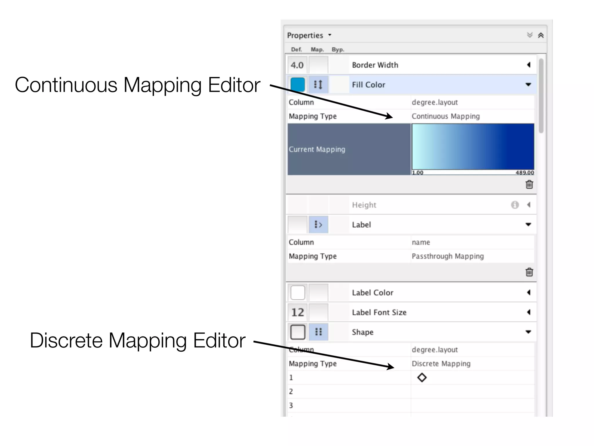 Discrete Mapping Editor
Continuous Mapping Editor
 