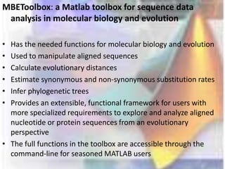 MATLAB Bioinformatics tool box | PPTX
