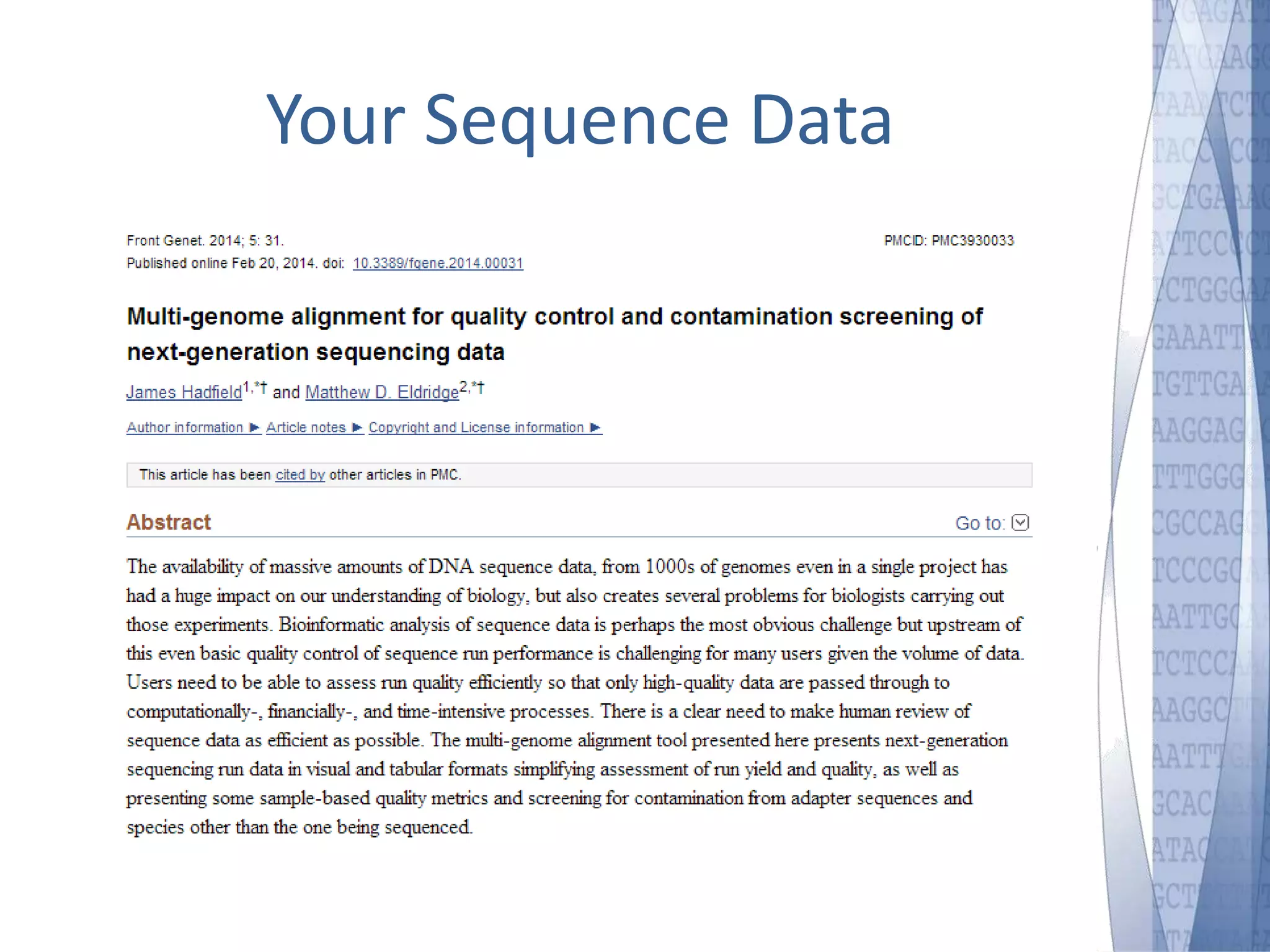 Your Sequence Data 
 