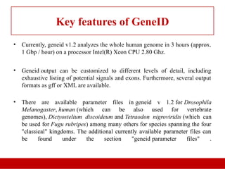 Geneid Lab Bioinformatic tool for Annotation of gene | PPTX