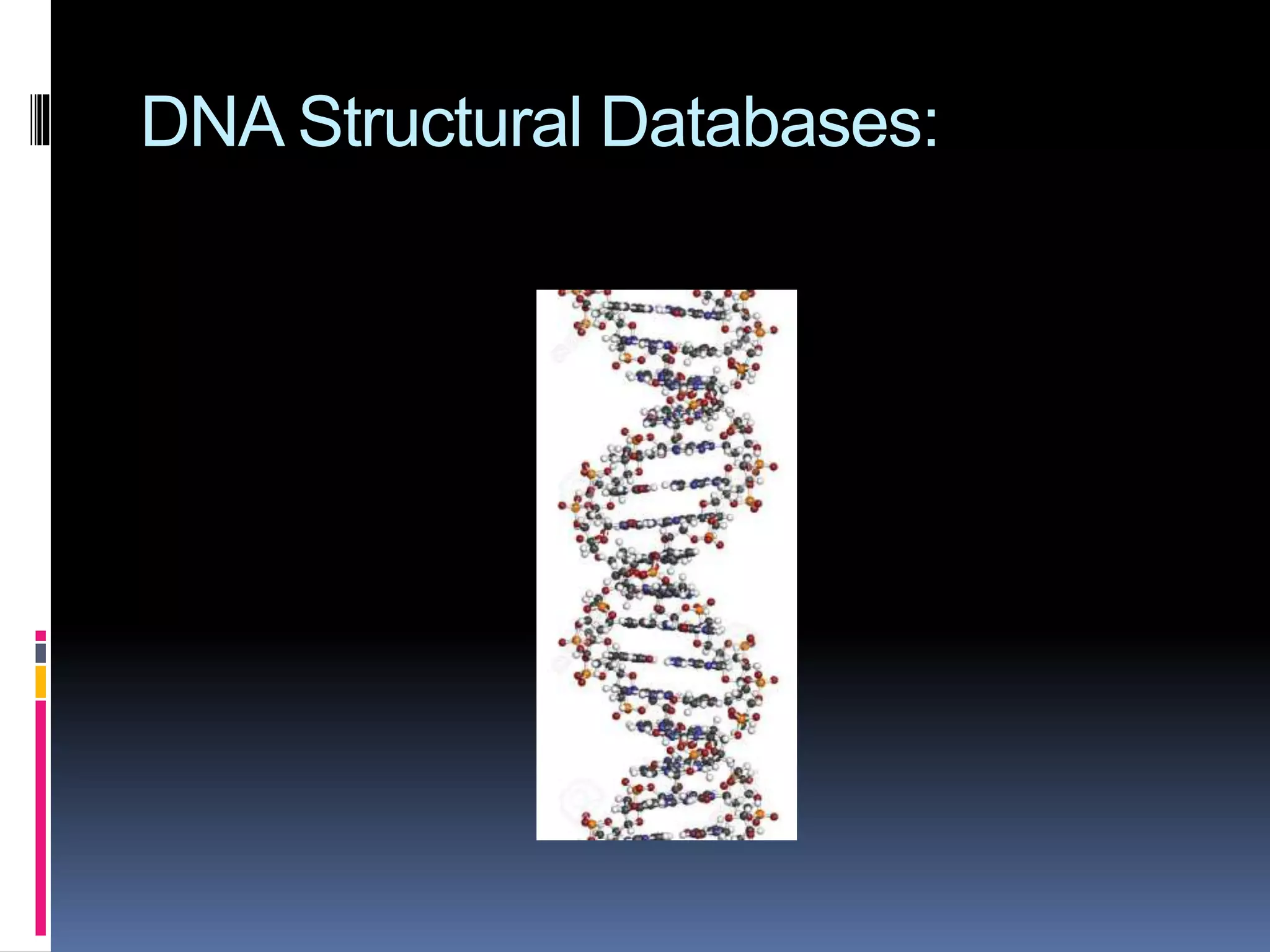 DNA Structural Databases:
 