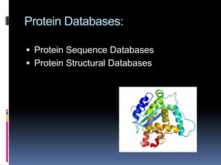 Sequence and Structural Databases of DNA and Protein, and its ...