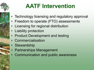 AATF: Facilitating access and delivery of appropriate technologies for smallholder farmers in Africa