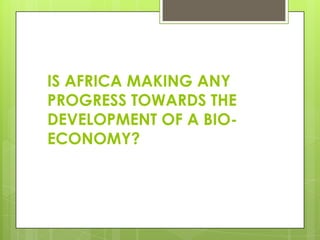 Applying and integrating bioscience innovation for socio-economic development