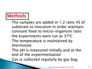 Biogas potential of spent, coffee husk and pulp