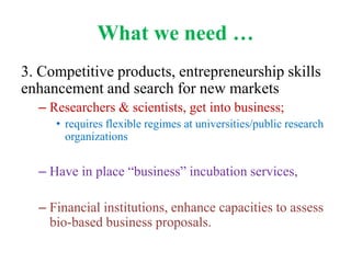 Bioscience innovation system in eastern Africa: Opportunities and challenges