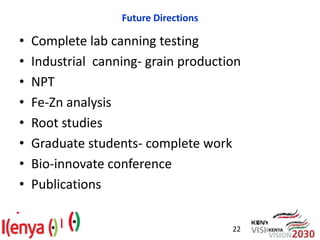 Advances in breeding bean for drought tolerance and canning quality in Kenya