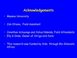 Evaluation of Kenyan finger millet accessions for Blast disease and Striga weed
