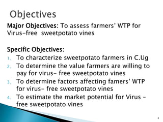Farmers’ willingness to pay for virus-free sweetpotato vines in Central Uganda