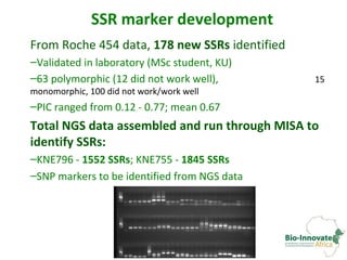 Genetic diversity assessment of east African finger millet and cost-effective development of new SSR markers