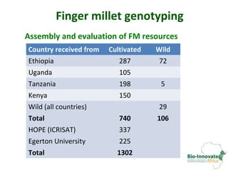 Genetic diversity assessment of east African finger millet and cost-effective development of new SSR markers