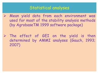 Line by environment interaction, yield stability and grouping of test locations for navy bean variety trial in Ethiopia