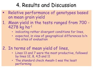 Line by environment interaction, yield stability and grouping of test locations for navy bean variety trial in Ethiopia