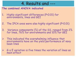 Line by environment interaction, yield stability and grouping of test locations for navy bean variety trial in Ethiopia