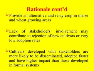 Participatory evaluation of common bean genotypes for adaptation and yield potential in drought-prone areas of Kenya