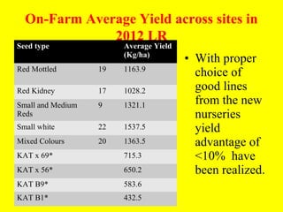 Participatory evaluation of common bean genotypes for adaptation and yield potential in drought-prone areas of Kenya