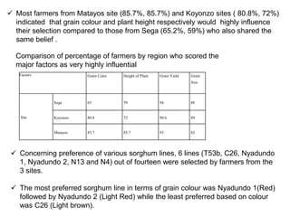 Preliminary participatory on-farm sorghum variety selection for tolerance to drought, soil acidity and striga in Western Kenya