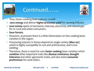 Variation and selection for cooking time in drought tolerant canning beans (Phaseolus vulgaris)