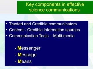 Effective science communication in contemporary research environment