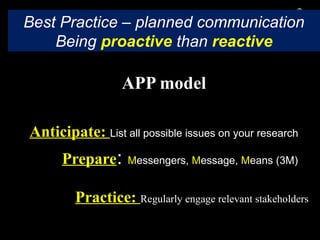 Effective science communication in contemporary research environment