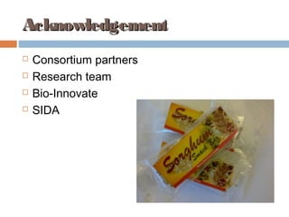 Evaluation of sorghum varieties for the production of snack bars