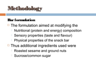 Evaluation of sorghum varieties for the production of snack bars
