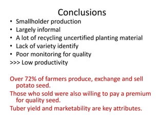 The potato seed system in Uganda - An end-user perspective