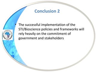The status of science, technology and tnnovation (STI) policies in Eastern Africa