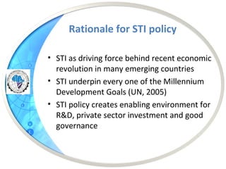 The status of science, technology and tnnovation (STI) policies in Eastern Africa