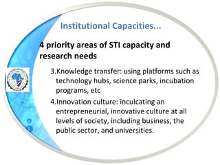 The status of science, technology and tnnovation (STI) policies in Eastern Africa