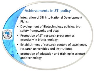 The status of science, technology and tnnovation (STI) policies in Eastern Africa