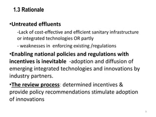 Review of policies and regulatory incentives/disincentives for development and adoption of innovations for industrial effluent management in Tanzania