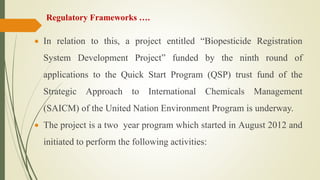 Review of the current status of the development, regulation and use of biopesticides in Ethiopia