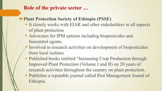 Review of the current status of the development, regulation and use of biopesticides in Ethiopia