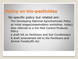 Bio-pesticides development, use and regulation in Kenya