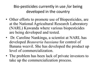 Current status of the development, regulation and use of bio-pesticides in Uganda