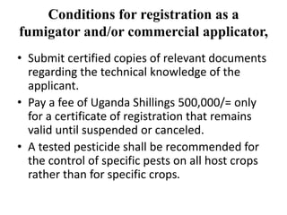 Current status of the development, regulation and use of bio-pesticides in Uganda