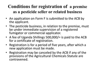 Current status of the development, regulation and use of bio-pesticides in Uganda