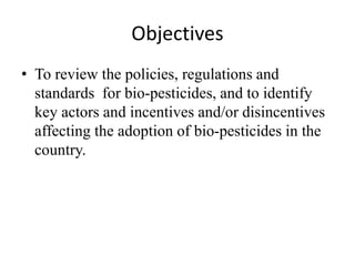 Current status of the development, regulation and use of bio-pesticides in Uganda