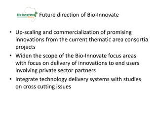 Regional initiatives to promote biosciences innovation: The BioInnovate Program overview
