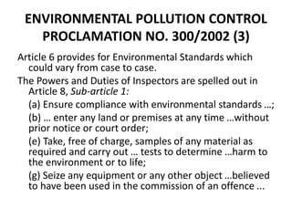 Regulation and policy incentives for innovations in industrial effluents management in Ethiopia
