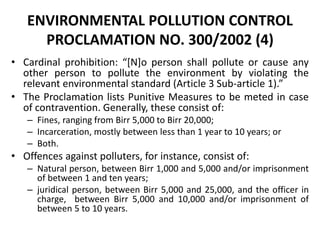 Regulation and policy incentives for innovations in industrial effluents management in Ethiopia