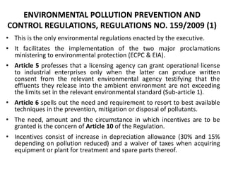 Regulation and policy incentives for innovations in industrial effluents management in Ethiopia