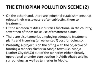 Regulation and policy incentives for innovations in industrial effluents management in Ethiopia