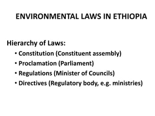 Regulation and policy incentives for innovations in industrial effluents management in Ethiopia